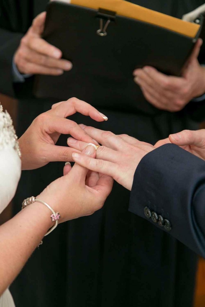 Exchanging rings at the Winter Park Wedding Chapel
